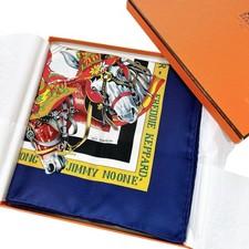 Foulard vintage en soie Hermes Carre 90 "Original New Orleans