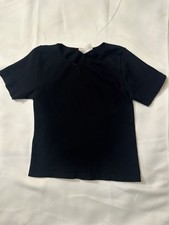 Black Short Sleeve Ribbed Top In Large - NWOT