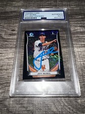 Jeff McNeil Signed 2014 1st Bowman Chrome Mini Black Trading Card Mets PSA/DNA