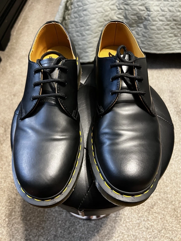 DR. MARTENS 1461 Smooth Black Leather Men's Oxford Shoes US 12 PRE-OWNED USED - Image 4 of 4