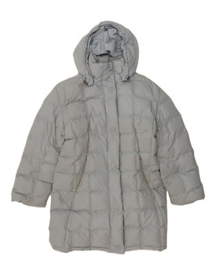 GEOSPIRIT Womens Hooded Padded Coat IT 44 Medium Grey Polyester CU04