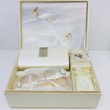 New Vintage Daniel Swarovski Crystal Rimless Sunglasses S630 23 KT Gold Plated