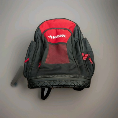 #ad Husky 68000H 18 18 inch Rubber Bottom Tool Backpack Black amp; Red $39.99
