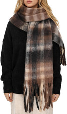 Women s Winter Plaid Scarf, Soft Long Blanket Wrap Shawl