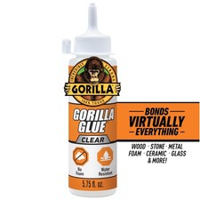 Gorilla Clear Glue 5.75 Ounce Bottle, Pack of 1 Bottle,Non-Foaming