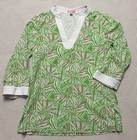 Lilly Pulitzer Renato Tunic Blouse Green Pink Flowers Women’s Small Stretch