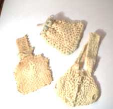 3 VINTAGE CROCHETED LITTLE GIRL PURSES