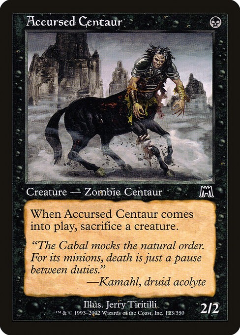 Accursed Centaur Foil Onslaught 123 NM MTG