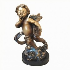 Resin Cherub Ornament with Ornate Base High Quality for Bookshelf, Entryway