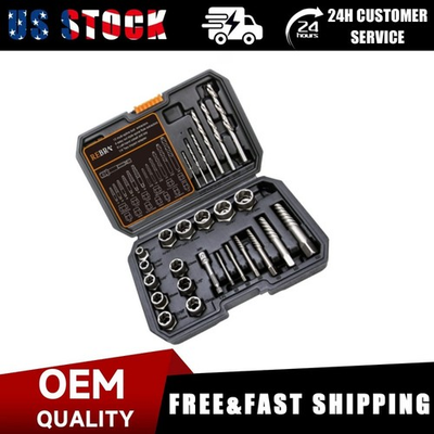 #ad Stripped Bolt Extractor Impact Socket Set Damaged Bolt Remover Easy Out 26 PCS $49.87