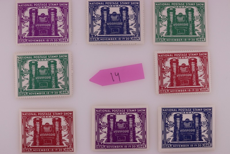 1943 Natl Postage Stamp Show Philatelic Souvenir Label Set Ad