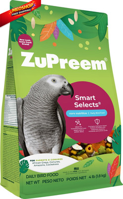 ZuPreem Smart Selects Daily Bird Food for Parrot, Conure, 4 Pound (Pack of 1) 