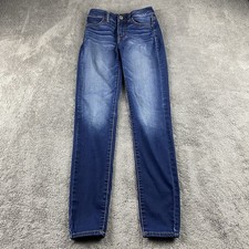 American Eagle Hi-Rise Jegging Super Stretch Jeans Womens 00 Blue Dark Wash