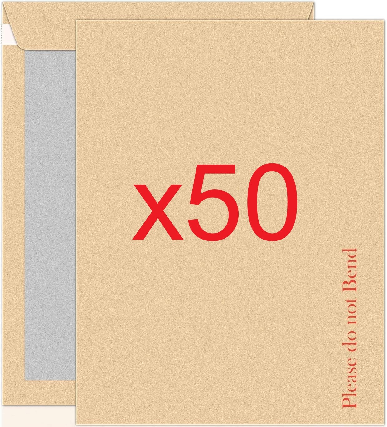 Pochettes Rigides Dos Cartonné C4 Kraft Brun Supérieur Lot de 50 Pièces