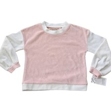 NWT Harper Canyon Girls Pink Velvet Velour Pullover Top Size 4