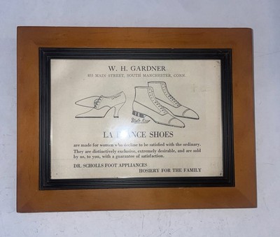 Vintage Framed Advertisement Dr Sholls Foot Appliances La France Shoes
