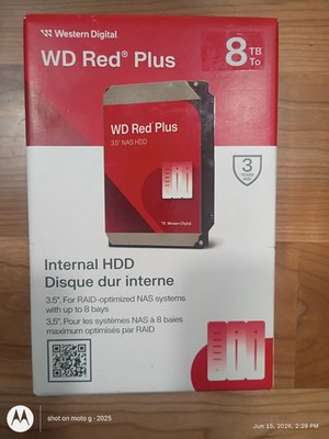 Western Digital 8TB WD Red Plus NAS SATA HDD, 3.5'' Internal Hard Drive HDD - NEW