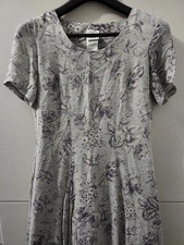 Laura Ashley Dress Womens 6 Maxi Short Sleeve Flare Swing Floral Viscose Wool