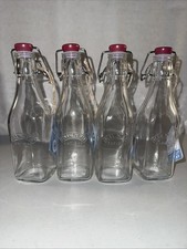 Kilner Square Swing Top Glass Bottle 8.25 oz. LOT OF 4