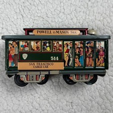 Vintage San Francisco Cable Car 514 Tin Litho Friction Toy Made in Japan Green