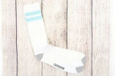 CLUB ROOM RETRO STYLE WHITE GREEN BLUE STRIPED CUSHIONED CREW SOCKS MENS NEW