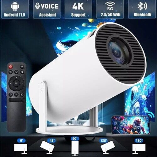 Mini Projector with WIFI and Bluetooth - Portable Projector 4K 1080P Support