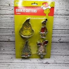 Dr Seuss How The GRINCH Stole Christmas Character-Shaped 4-Piece Cookie Cutters