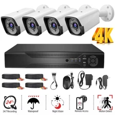 4CH 5MP 4K DVR Outdoor CCTV Security Camera System Kit Night Vision Surveillance