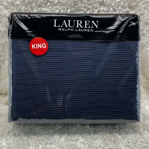 Ralph Lauren Matelasse Coverlet KING Quilt Bedspread NAVY Blue MSRP $385 NEW - Picture 1 of 4