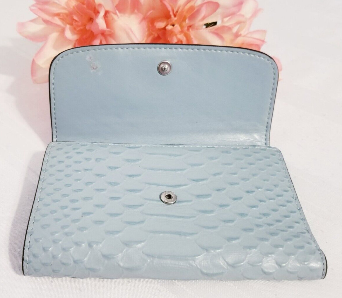 COACH NEW YORK PYTHON EMBOSSED CLEAR BLUE LEATHER… - image 9