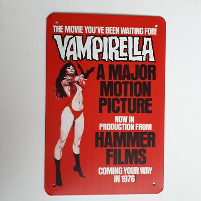 VAMPIRELLA Teaser Poster Hammer Films Blechschild 20x30 cm selten!