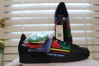Size 10.5 - adidas Superstar Pure Colorful Trefoil - Core Black | eBay