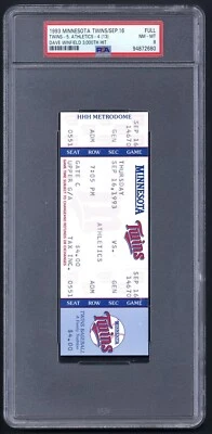 DAVE WINFIELD 3000th 3000 Hit Full Ticket PSA 8 NMMT 9/16/93 Twins A's HOF RARE - Image 1 of 2