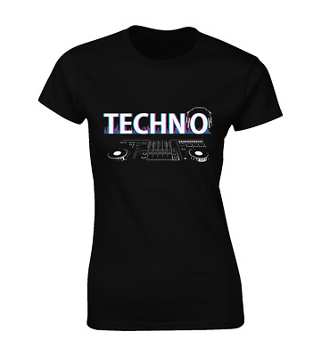 TECHNO MUSIC LADIES T SHIRT DANCE EDM ACID HOUSE RAVE 90'S CLASSIC DJ TOP