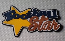 Football Star Blue Title. Scrapbook, Card Making Paper Piecing