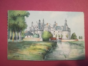 Details About Cpa Ancienne Barday Drawing Chambord Castle Show Original Title