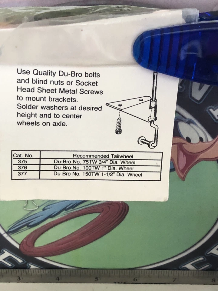 Vintage Dubro #377: Tailwheel Bracket for 1/4 Size Planes NewInPack USA Shipped - Image 4 of 4