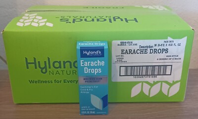 Hyland's Naturals Earache Drops 36 Bottles (1 Full Case) 0.33 Oz