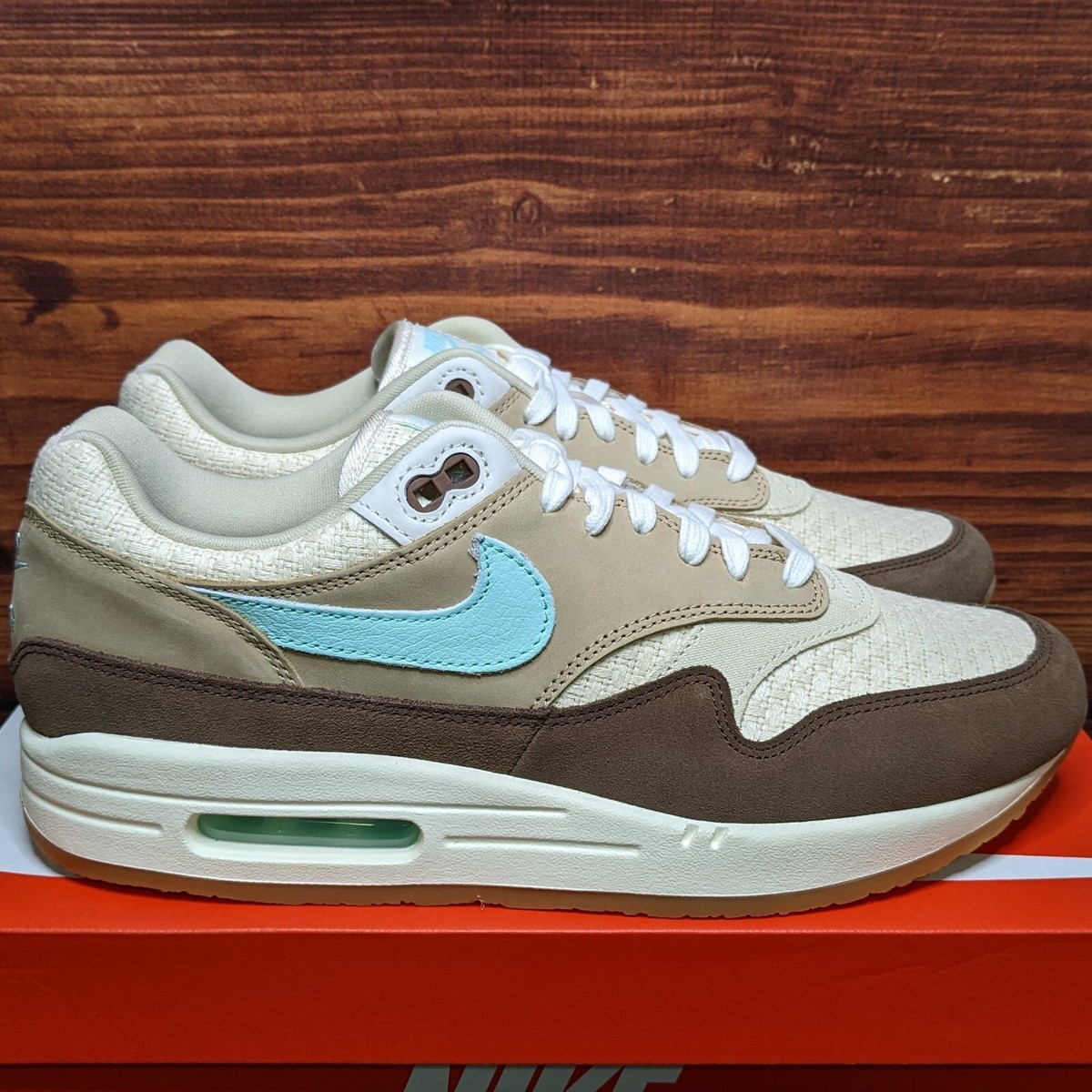 Nike Air Max 1 PRM Crepe Hemp Men's 11.5 Mint Foam Brown Suede