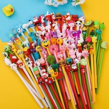6PCS Cute Cartoon Gel Black Pens,Random Kawaii Writing Pens,Assorted Styles Pen