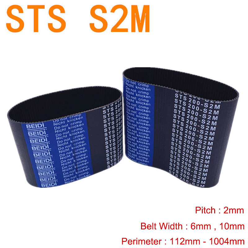 S2M Timing Belt Close Loop Rubber Synchronous Pitch 2mm Belt Width 6mm