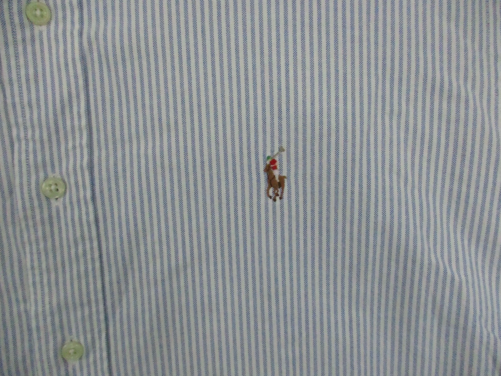 Camicia Ralph Lauren XL uomo Oxford vestibilità classica blu righe carne pony