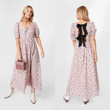 Tuckernuck HYACINTH HOUSE Pink Floral Isla Maxi Dress S NWOT