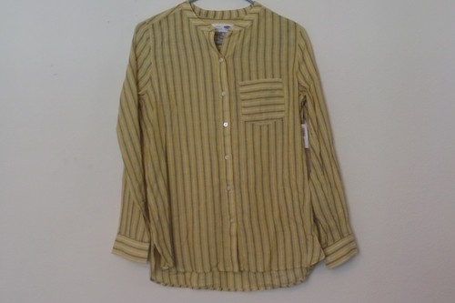 Shirt Mustard Yellow Striped Blue 