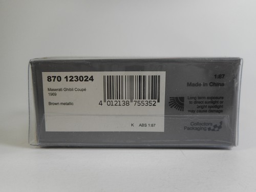 MINICHAMPS 1:87 1969 Maserati Ghibli Coupe Brown Metallic Finshed Model - Picture 5 of 5