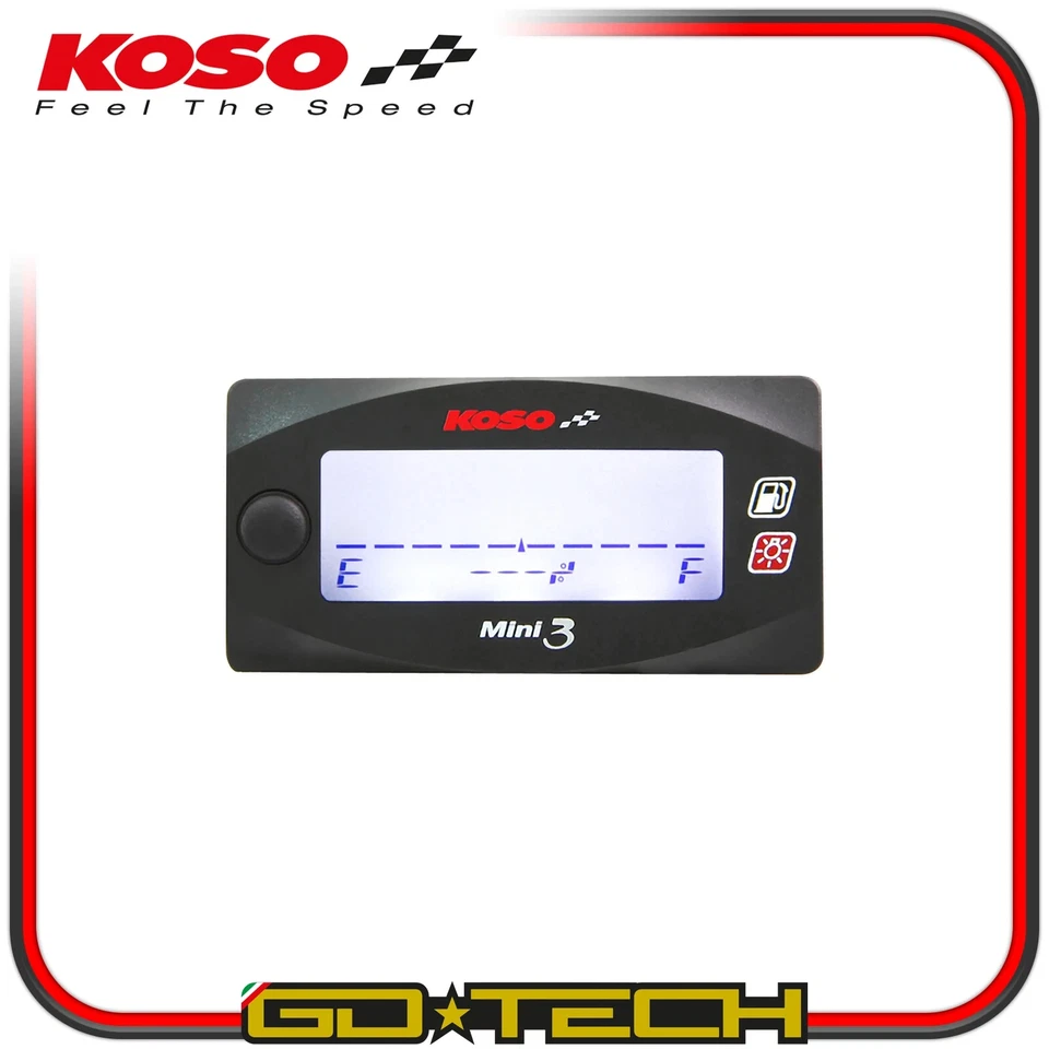 Indicateur Niveau Carburant Moto KOSO KOSO Mini Universel Noir, LCD - Photo 4/4