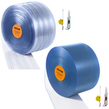 VEVOR Strip Curtain PVC Door Curtain Ribbed/Smooth Cooler Freezer Clear Plastic