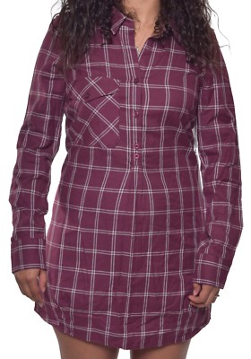 Quiksilver Womens $78 Curcuits Plaid Button Up Shirt Dress Size XS