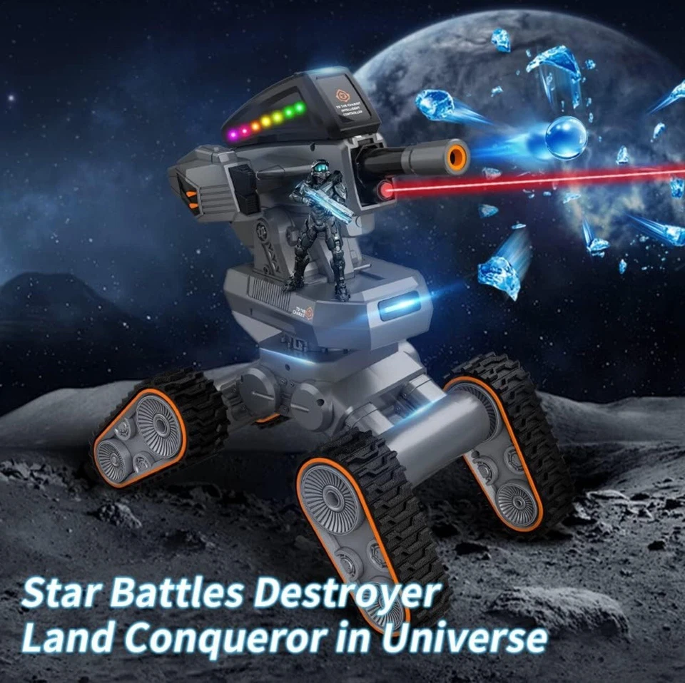 RC Tank Battle Battle Destroyer 1/10 Scale 4x4 Shoot Water Bombs - White Color - Image 3 of 4