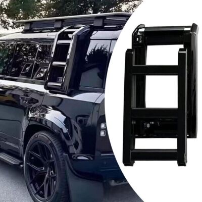 Glossy Black Side Window Step Ladder Fits for Defender 90 110 130 2020-2025